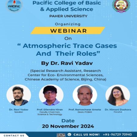 Webinar on Atmospheric trace gases and their roles by Dr. Ravi Yadav 1